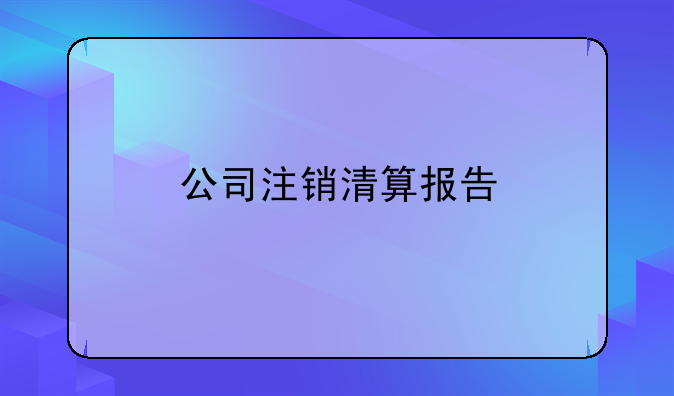 公司注销清算报告