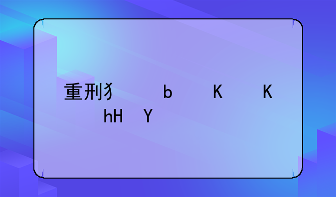 重刑犯是什么意思