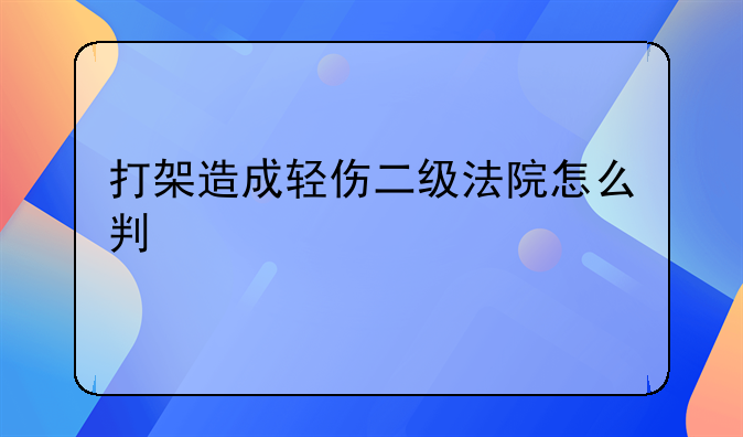 打架造成轻伤二级法院怎么判