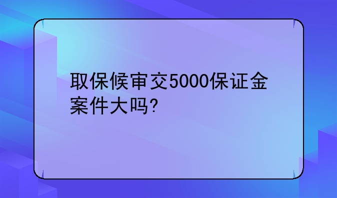 取保候审交5000保证金案件大吗?
