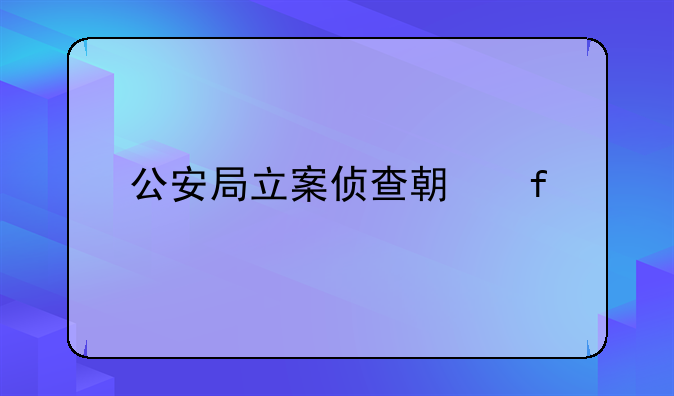 公安局立案侦查期限