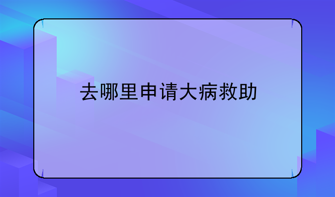 去哪里申请大病救助