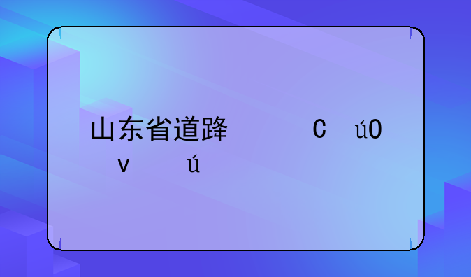 山东省道路运输条例