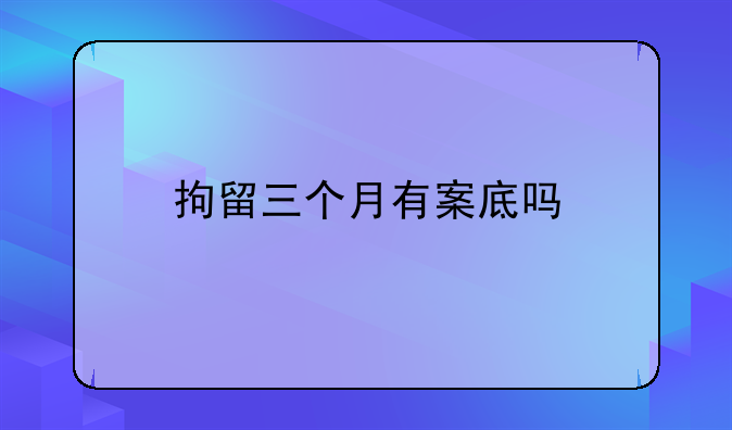 拘留三个月有案底吗