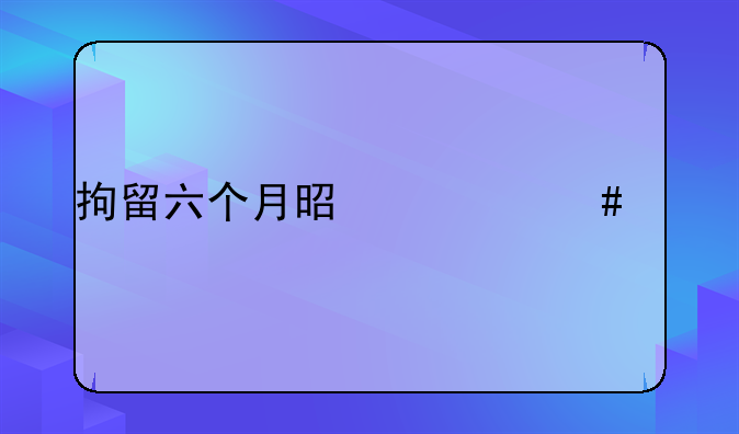 拘留六个月是什么罪