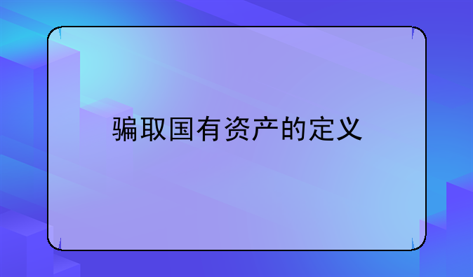 骗取国有资产的定义