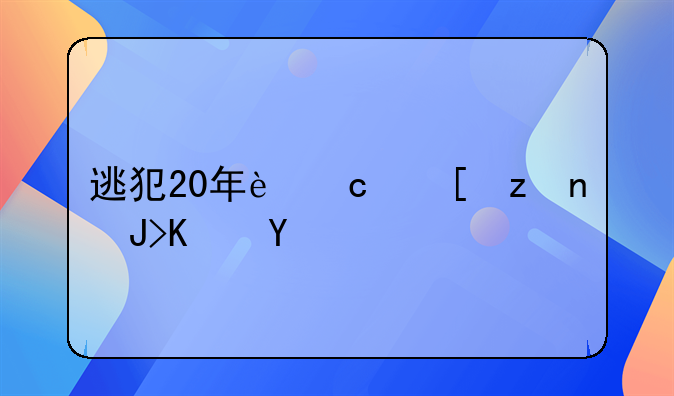 逃犯20年还追究责任吗