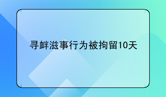 寻衅滋事行为被拘留10天