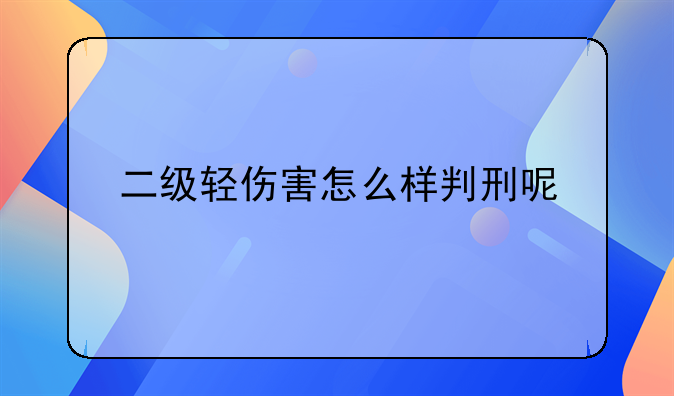 二级轻伤害怎么样判刑呢