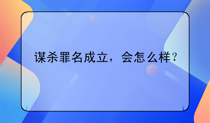 谋杀罪名成立，会怎么样？