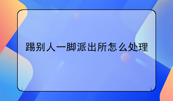 踢别人一脚派出所怎么处理