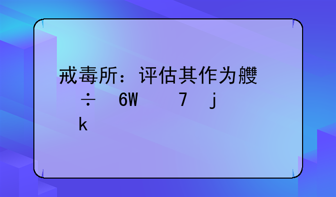戒毒所：评估其作为良好单位的多维度考量