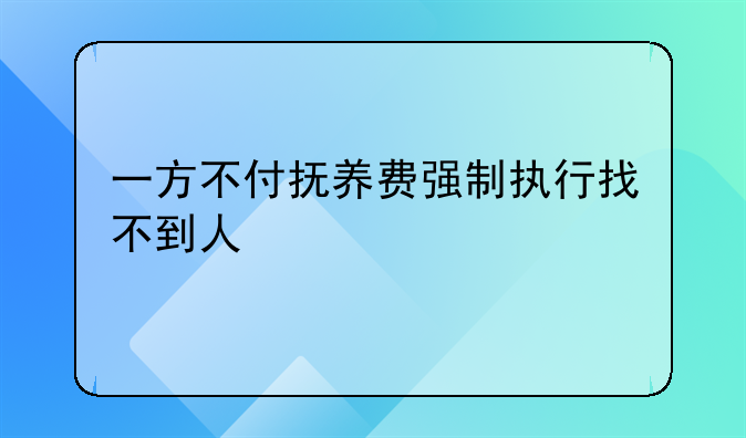 一方不付抚养费强制执行找不到人