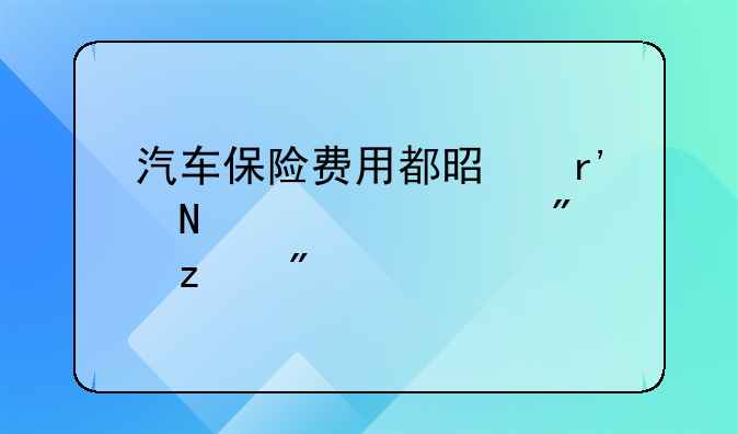 汽车保险费用都是有哪几部分构成