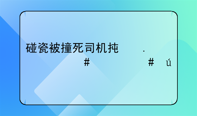 碰瓷被撞死司机承担什么责任案例