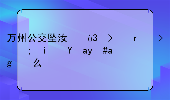 万州公交坠江，司机可能是故意的么？
