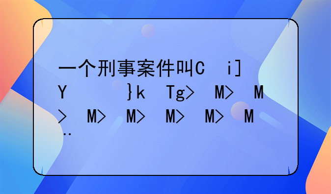 一个刑事案件可不可以雇3个律师？