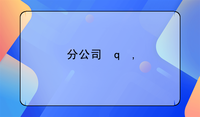 分公司子公司